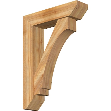 Ekena Millwork Imperial Slat Rough Sawn Bracket w/ Offset Brace, Western Red Cedar, 8"W x 32"D x 44"H BKT0806X32X44IMP06RWR